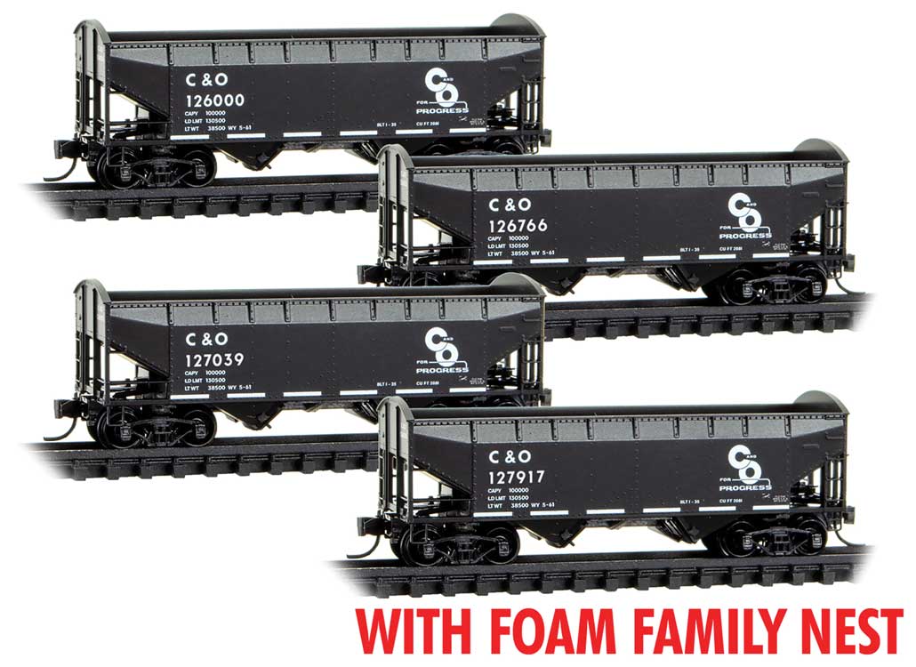 33' 2-Bay Offset-Side Hopper 4-Pack - Ready to Run - Foam Nest
