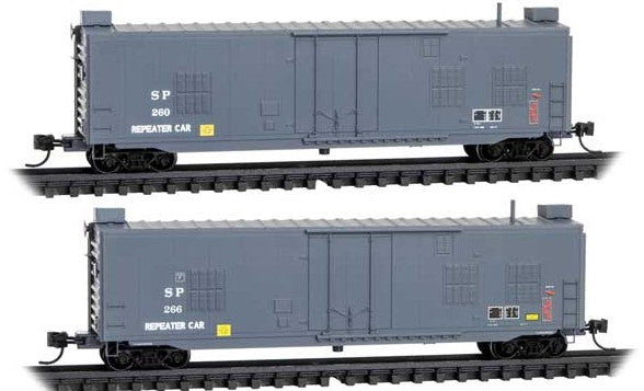 Micro-Trains Air Repeater 2-Car Pack w/Foam Nest - Ready to Run -- Southern Pacific #260, 266 (gray) - 489-99302207