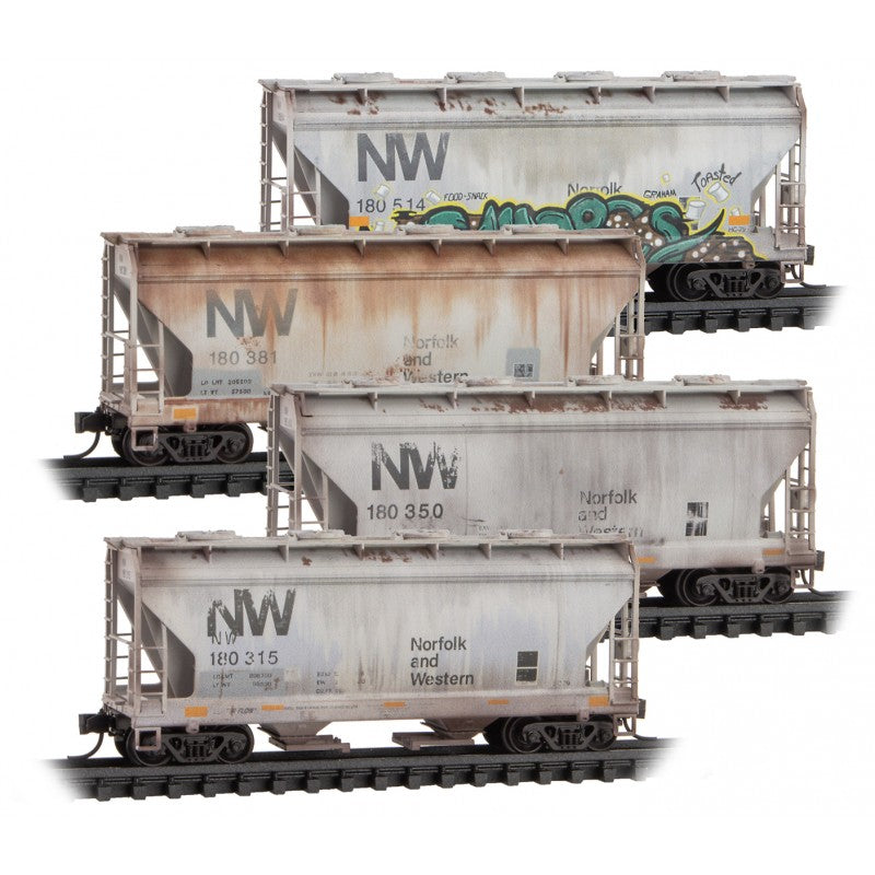 Micro-Trains Hopp 4-Pk Weathered N&W - 489-99305013