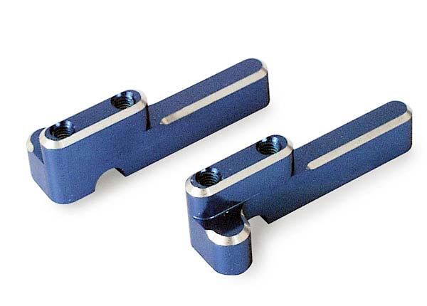 Traxxas 4918X Servo Mounts , Steering / shift (machined aluminum) (blue) (Front & Rear) / machine Screws (8) - TRA4918X