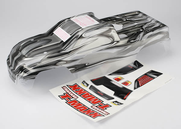 Traxxas 4921X Body , T-Maxx , ProGraphix (long Wheelbase) (replacement for painted Body. Graphics are painted , requires paint and final color application) / window , grille , lights Decal Sheet - TRA4921X