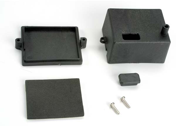 Traxxas 4924 Box , receiver / x-tal access rubber plug / adhesive foam Chassis pad - TRA4924
