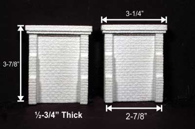 Monroe Models 2 Cut-Stone Bridge Abutments with 4 Wing Walls -- Fits Central Valley Single-Track Truss Bridge (Sold Separately)
