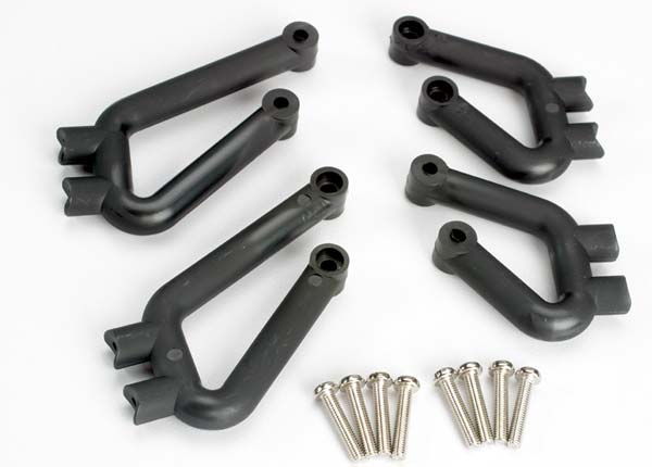 Traxxas 4936 Bumper Mounts , Front (Left & Right) / Bumper Mounts , Rear (Left & Right) / 3x12mm RHM Screws (8) - TRA4936