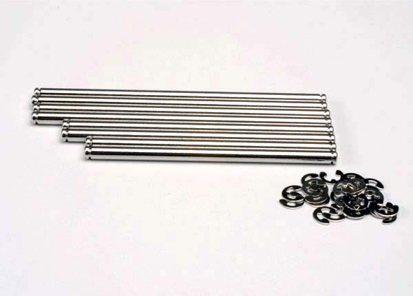Traxxas 4939X Suspension pin set, stainless steel (w/ E-clips) - TRA4939X