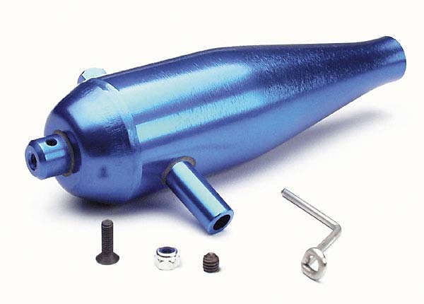 Traxxas 4942 Tuned pipe , high performance (aluminum) (blue-anodized) / pipe hanger / Screws / nuts (requires #4941) - TRA4942