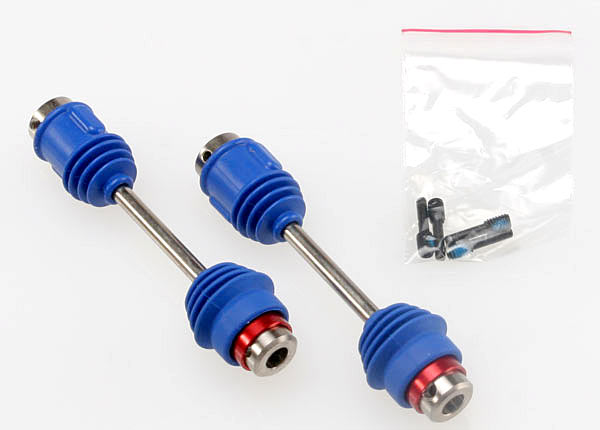 Traxxas 4951R Driveshafts , center , E-Maxx (steel constant-velocity) Front (1) / Rear (1) (assembled with inner and outer dust boots , for E-Maxx) - TRA4951R
