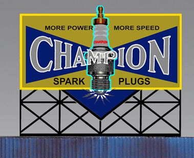 Micro Structures ANIMATED BILLBOARD CHAMPION SPARK PLUGS - 502-5071