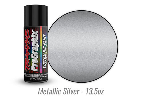 Traxxas 5073X Body paint, ProGraphix, metallic silver (13.5oz) - TRA5073X