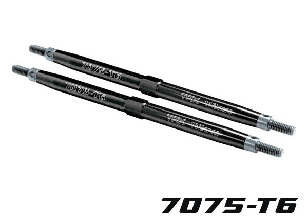 Traxxas 5141A Toe links, T-Maxx/E-Maxx (TUBES black-anodized, 7075-T6 aluminum, stronger than titanium) (112mm, Front) (2)/ rod ends (4)/ aluminum wrench (1)) - TRA5141A