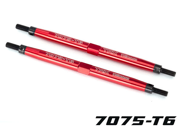 Traxxas 5141R Toe links, T-Maxx/E-Maxx (TUBES - Red-anodized, 7075-T6 aluminum, stronger than titanium) (112mm, Front) (2)/ rod ends (4)/ aluminum wrench (1) (For T-Maxx/E-Maxx models w/sealed pivot ball suspension & 3.8'' Wheels) - TRA5141R