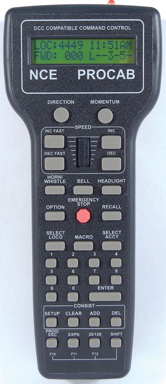 NCE Deluxe Master ProCabR(TM) Wireless DCC Throttle - NCE 524011