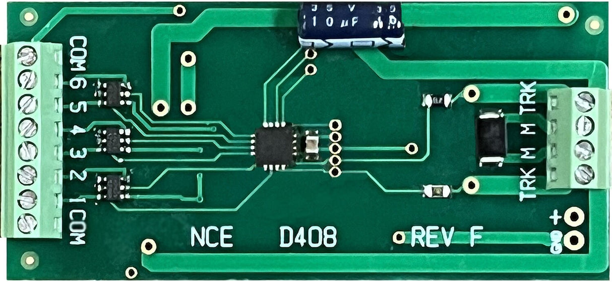 NCE D408SR DCC Control 4-Amp Decoder - Silent Running(TM) -- 9-Function for S, O & Large Scale - NCE 5240111