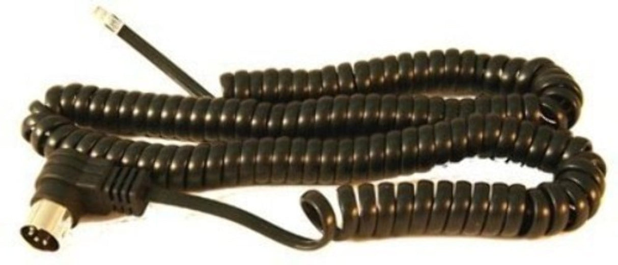 NCE 7' Coiled Cords for Cabs -- CoilcrdDIN - With Molded Right Angle DIN Plug - NCE 5240210