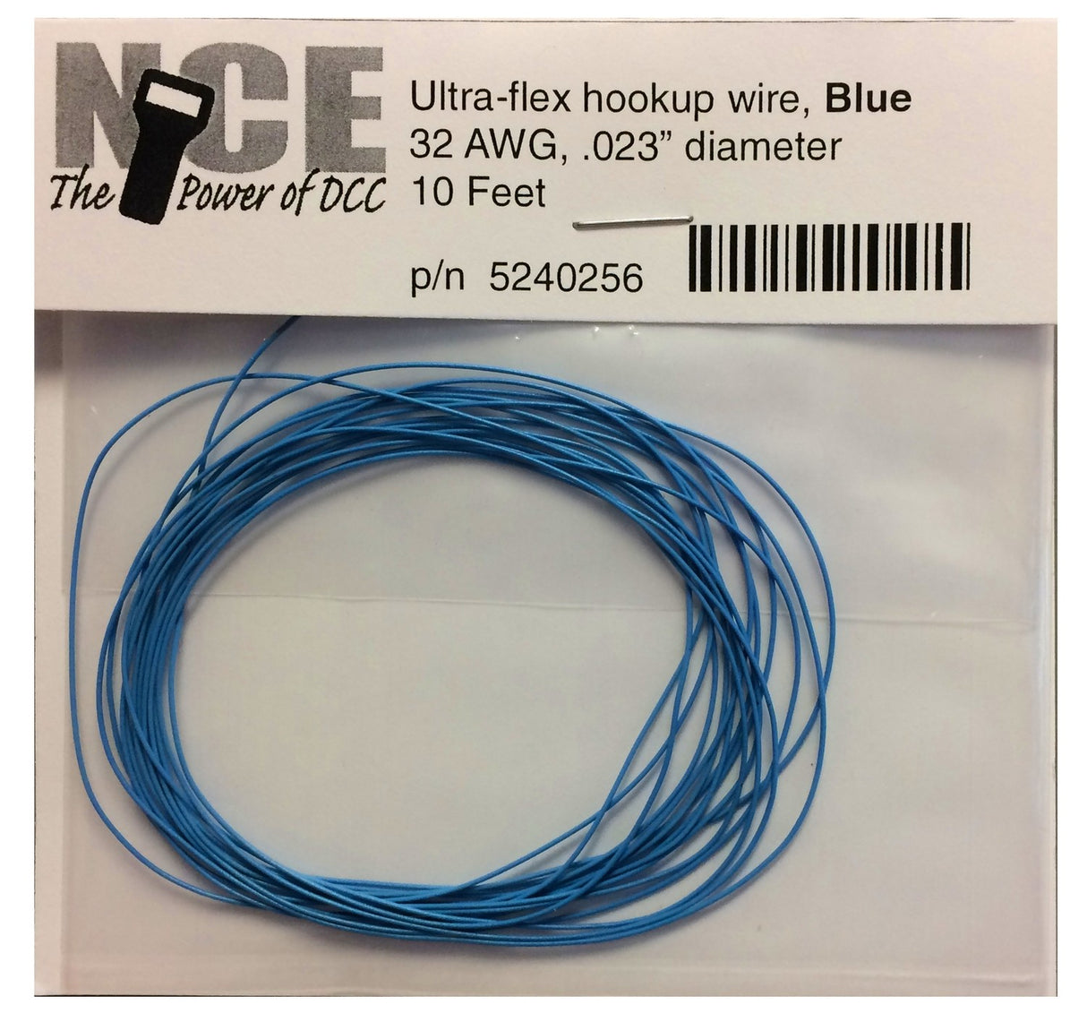 NCE Ultraflex Hook-Up 32AWG .023 Diameter Wire -- Blue 10' 3.05m - NCE 5240256