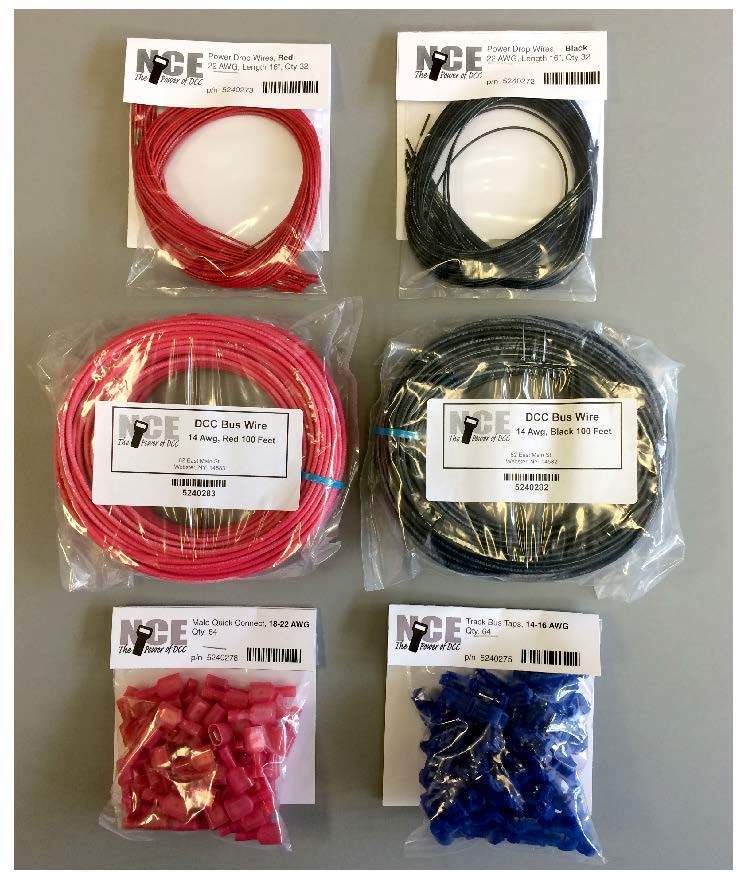 NCE DCC Layout Wiring Kit -- DCC Main Bus 100' 30.5m, Feeders, Connectors & Wire Taps - NCE 5240269
