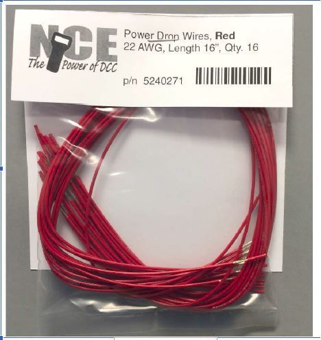 NCE Power Drop 22AWG Wire Feeders -- Black 16" 40.6cm pkg(16) - NCE 5240271