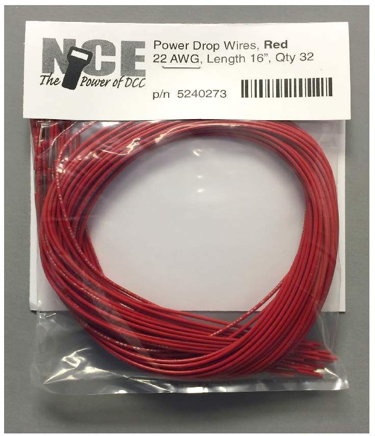 NCE Power Drop 22AWG Wire Feeders -- Black 16" 40.6cm pkg(32) - NCE 5240273