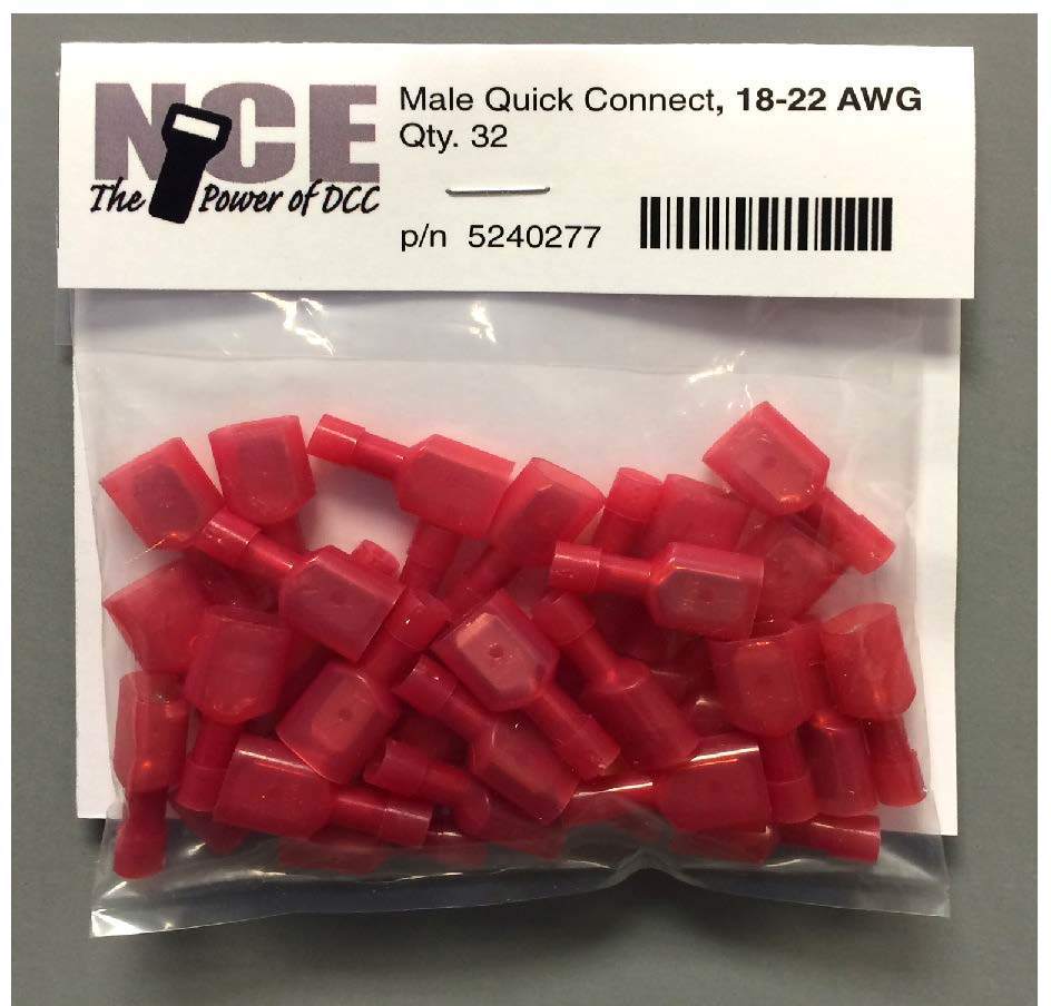 NCE Male Quick Connect -- Red pkg(32) - NCE 5240277