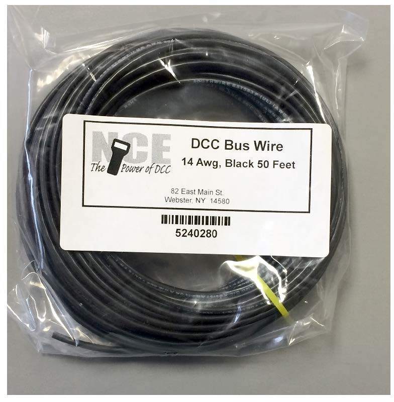 NCE DCC Main Bus 14AWG Wire -- Black 50' 15.2m - NCE 5240280