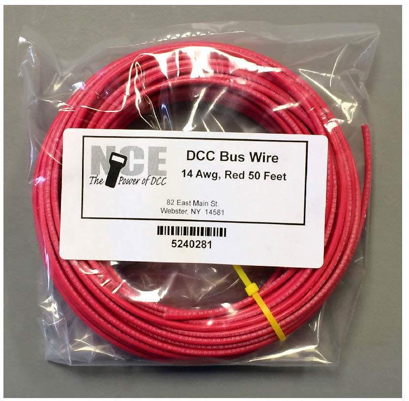 NCE DCC Main Bus 14AWG Wire -- Red 50' 15.2m - NCE 5240281