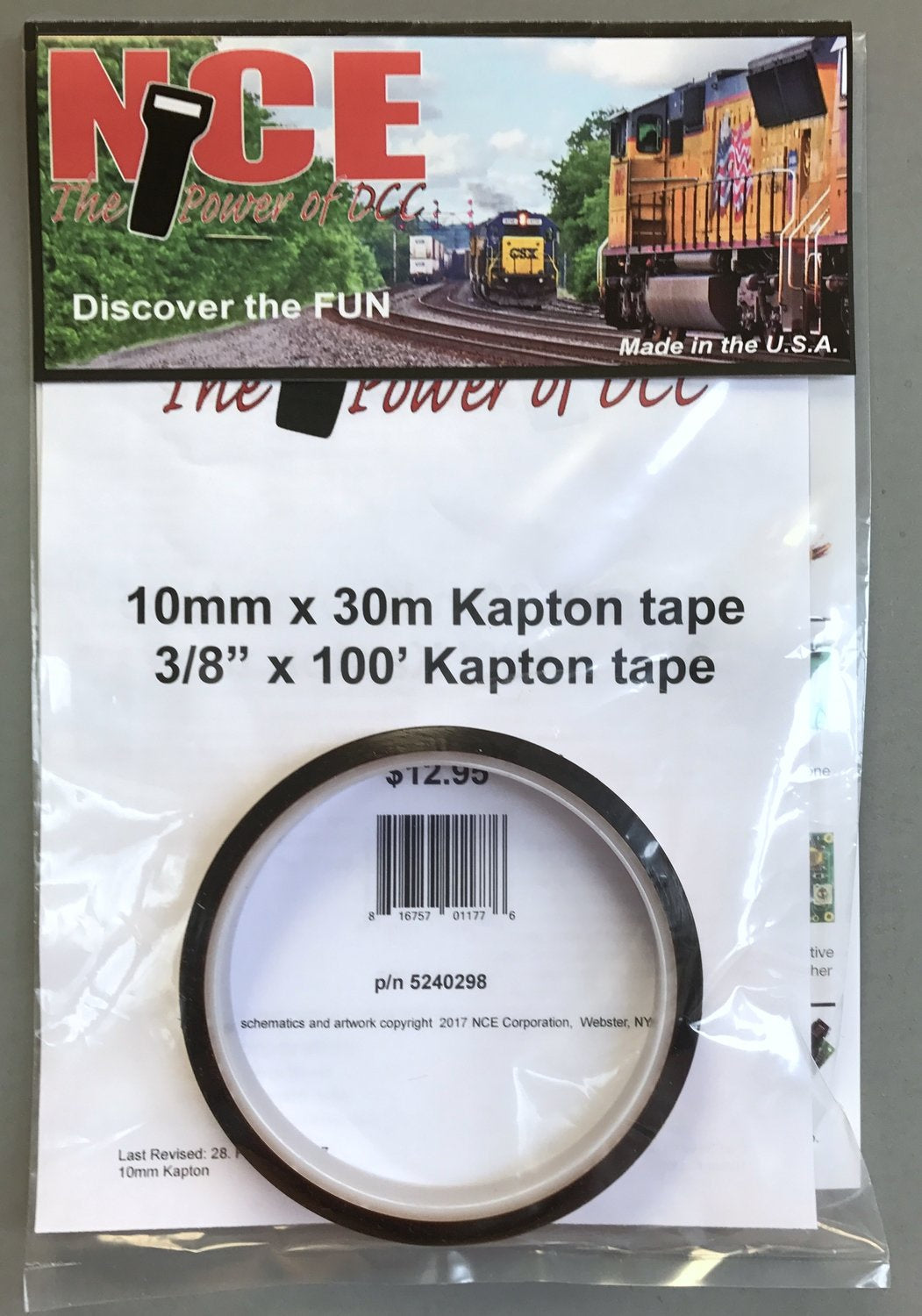 NCE Kapton Tape -- 10mm Wide, 100' Roll - NCE 5240298