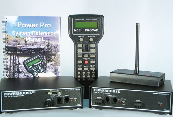 NCE Digital Command Control Starter Sets - 10 Amps for O/G Scale -- PH-PRO-R Powerhouse Pro w/916 MHz Radio & RB01 Base Station - NCE 5240007