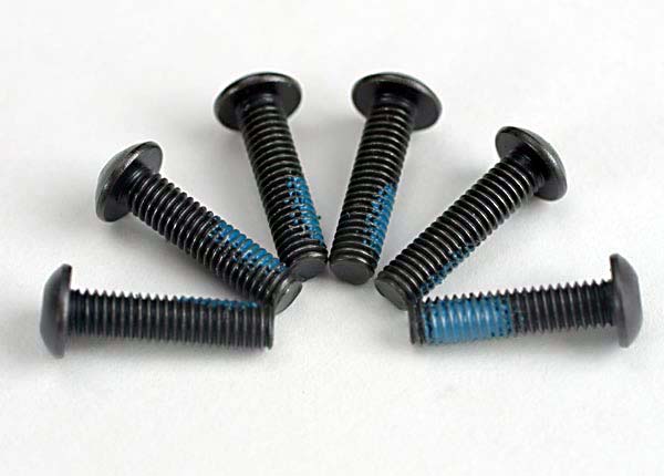 Traxxas 5282 Screws, 3x12mm button-head machine (6) (starter attachment Screws with threadlock) - TRA5282