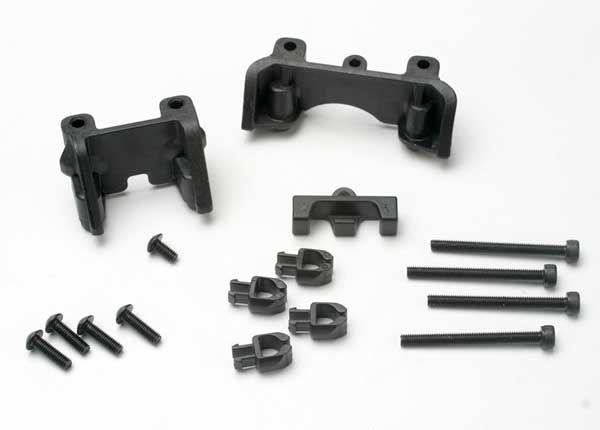 Traxxas 5317 Shock Mounts (Front & Rear)/ wire clip (1)/ Chassis wire clips (4)/ 3x32mm CS (4)/ 3x6mm BCS (1) - TRA5317