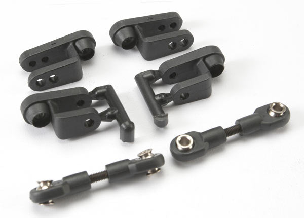 Traxxas 5345R Servo Horns, Steering, long (2), short (2)/ Linkage, Steering (3x20mm turnbuckle) (2)/ rod ends (short) (4)/ hollow balls (4) - TRA5345R