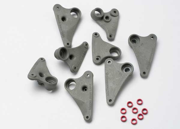 Traxxas 5358 Rocker arm set, progressive-2 (90-T)/ spacers (red aluminum) (8) - TRA5358