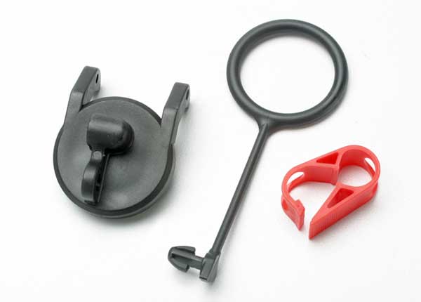 Traxxas 5367 Pull ring, fuel tank cap (1)/ engine shut-off Clamp (1) - TRA5367