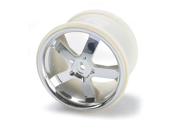 Traxxas 5373 Wheels, Hurricane 3.8' (chrome) (2) (fits Revo/T-Maxx/E-Maxx with 6mm Axle and 14mm Hex) - TRA5373