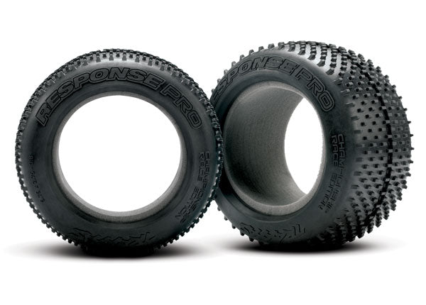 Traxxas 5375 Tires , Response Pro 3.8' (soft-compound , narrow profile , short knobby design) / foam Inserts (2) - TRA5375