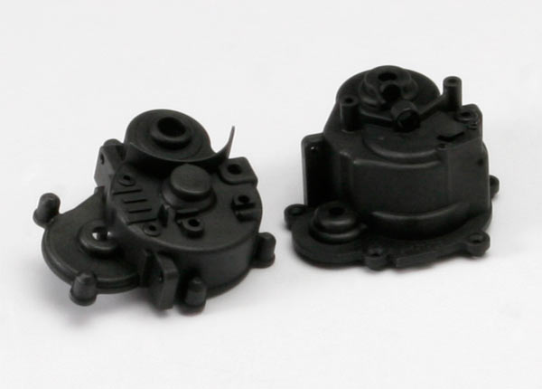 Traxxas 5391R Gearbox halves (Front & Rear)/ rubber access plug/ shift detent ball/ spring/ 4mm GS/ shift shaft seal, glued - TRA5391R