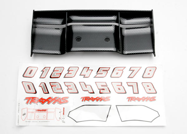 Traxxas 5446G Wing, Revo (Exo-Carbon finish)/ Decal Sheet - TRA5446G