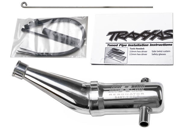 Traxxas 5487 Tuned pipe , Resonator , R.O.A.R. legal (aluminum , double-chamber) (fits T-Maxx vehicles with TRX Racing Engines) - TRA5487