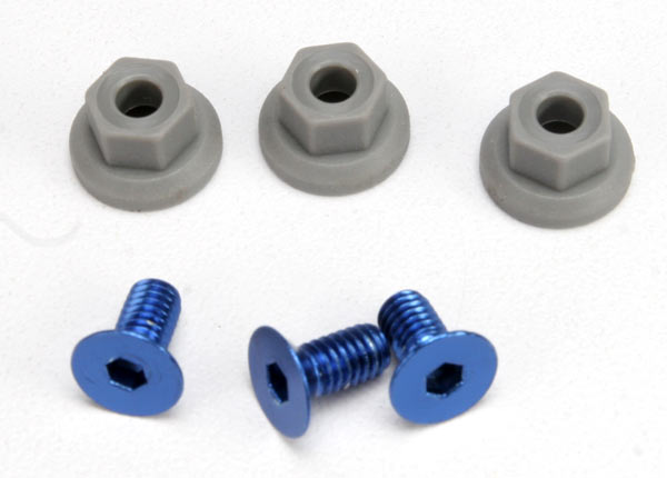 Traxxas 5512 Wing Mounting Hardware, (4x8mmCCS (aluminum)(3)/ 4x7mm flanged NL (3)) - TRA5512