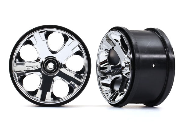 Traxxas 5576 Wheels , All-Star 2.8' (chrome) (nitro Rear / electric Front) (2) - TRA5576