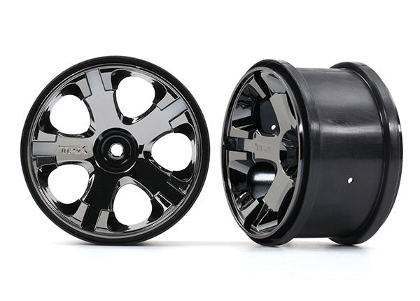 Traxxas 5576A Wheels , All-Star 2.8' (black chrome) (nitro Rear / electric Front) (2) - TRA5576A
