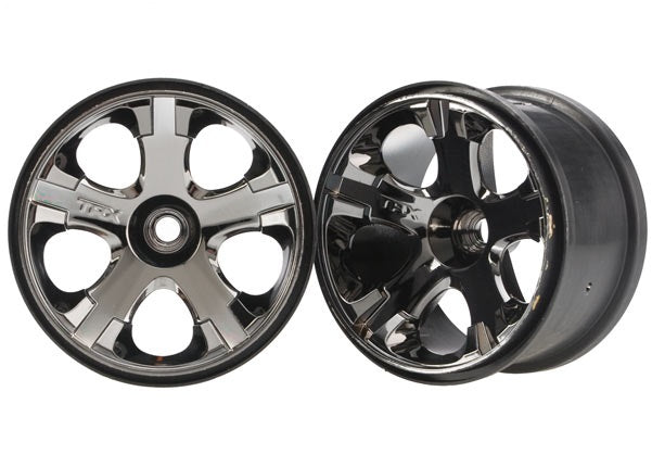 Traxxas 5577A Wheels , All-Star 2.8' (black chrome) (nitro Front) (2) - TRA5577A