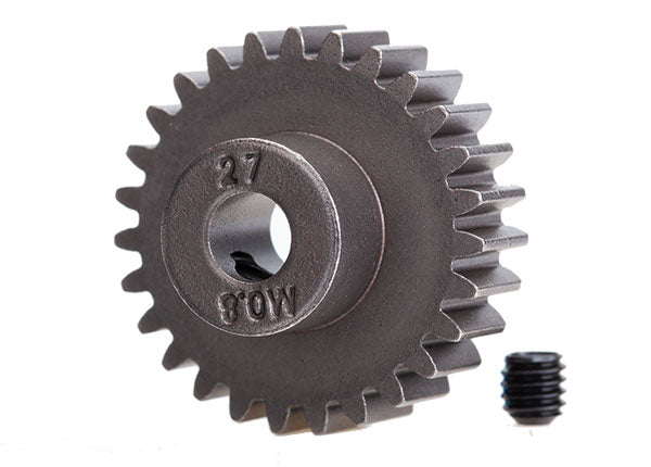 Traxxas 5647 Gear , 27-T pinion (0.8 metric pitch , compatible with 32-pitch) (fits 5mm shaft) / set screw - TRA5647