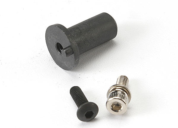 Traxxas 5661 Motor Mount hinge post / 4x12mm BCS (1) / 4x10mm CS with split and flat washer (1) - TRA5661