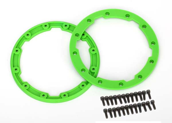 Traxxas 5664 Sidewall protector , beadlock style (green) (2) / 2.5x8mm CS (24) (for use with Geode Wheels) - TRA5664