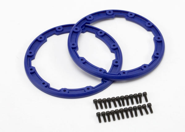 Traxxas 5666 Sidewall protector , beadlock style (blue) (2) / 2.5x8mm CS (24) (for use with Geode Wheels) - TRA5666