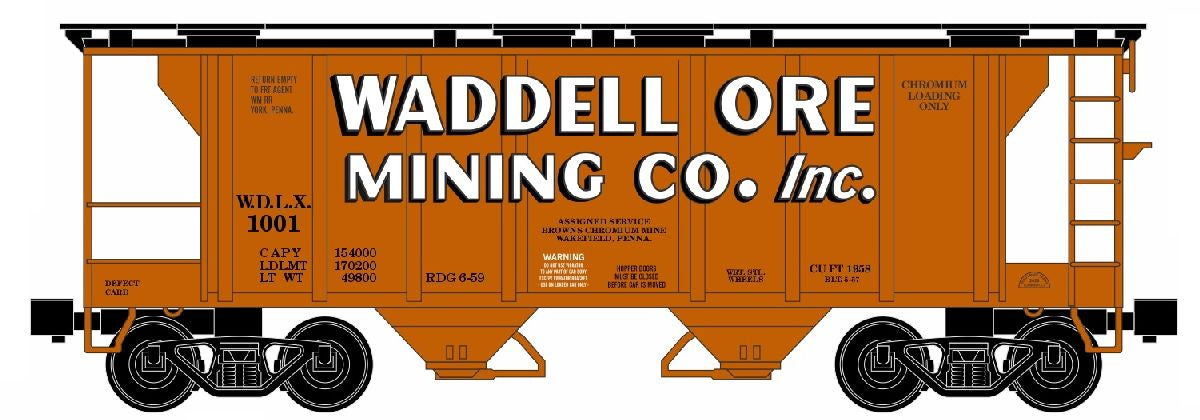 Ready Made Trains O 2 Bay Covered Hopper Waddell