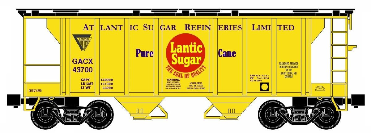 Ready Made Trains O 2 Bay Covered Hopper Atlantic Sugar