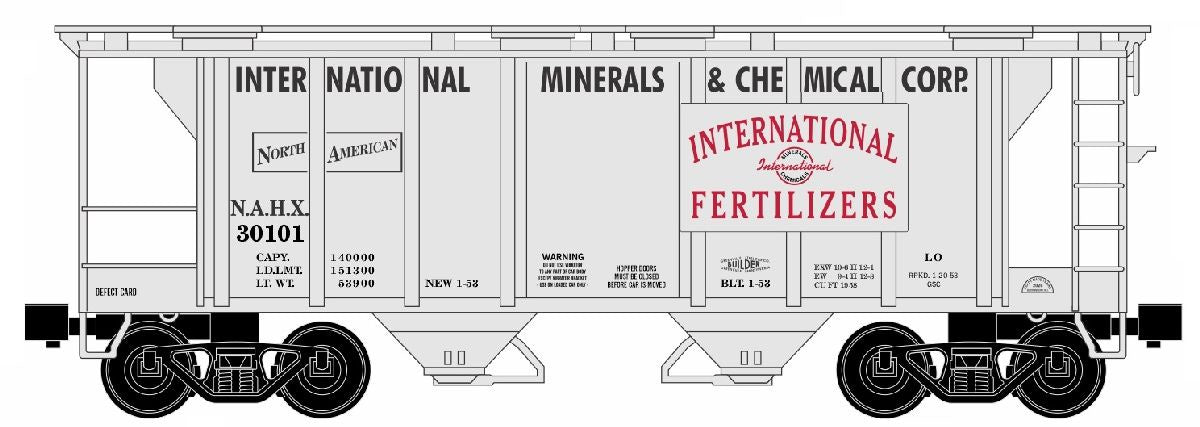 Ready Made Trains O 2 Bay Covered Hopper International Minerals