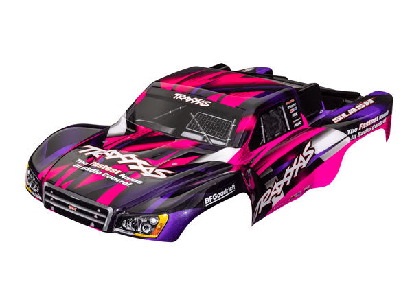 Traxxas 5851P Body, Slash 2WD (also fits Slash VXL & Slash 4X4), pink & purple (painted, decals applied)