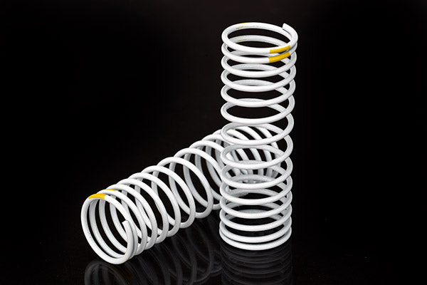 Traxxas 5856 Springs, Front (white) (progressive, +20% Rate, yellow stripe) (2) - TRA5856